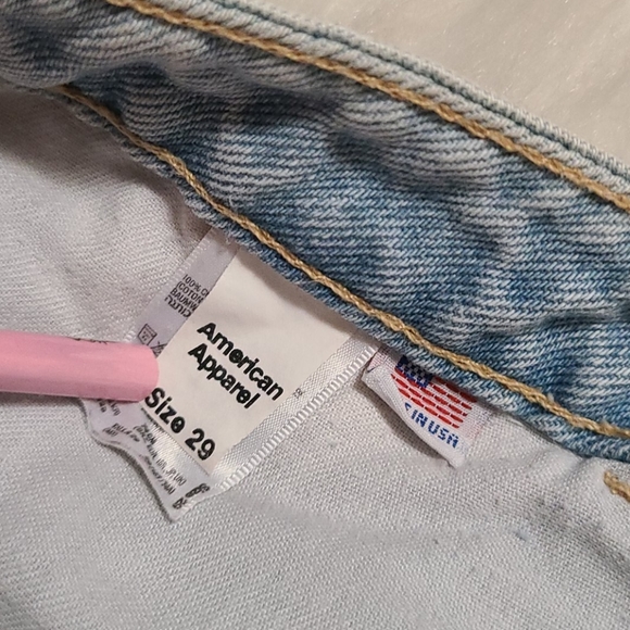 American Apparel Button Fly Denim Shorts - Picture 8 of 12